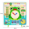 Wooden toys for early education cognition, frog clock toys, parent-child partner games, logical thinking ability cultivation, strong fun, rich colors, early education enlightenment practice, exercise hand-eye coordination ability Specification image